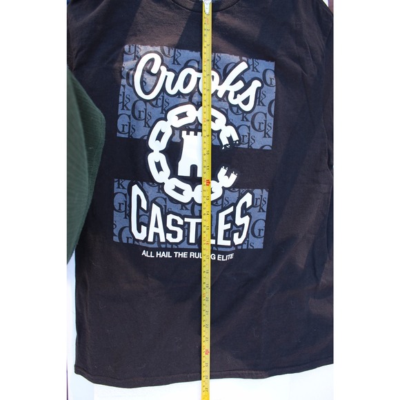 Crooks & Castles T-Shirt Men's L Black All Hail Ruling Elite Streetwear Hip Hop - Picture 5 of 7